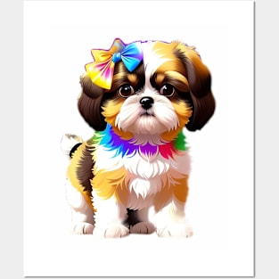 Shih tzu dog Tie Dye Posters and Art